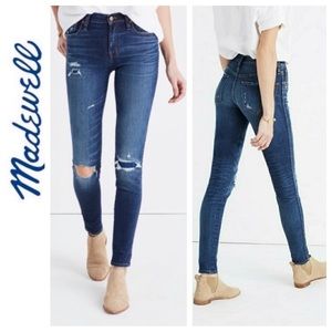 Madewell 9" High Riser Skinny Jeans Ripped & Patched 25